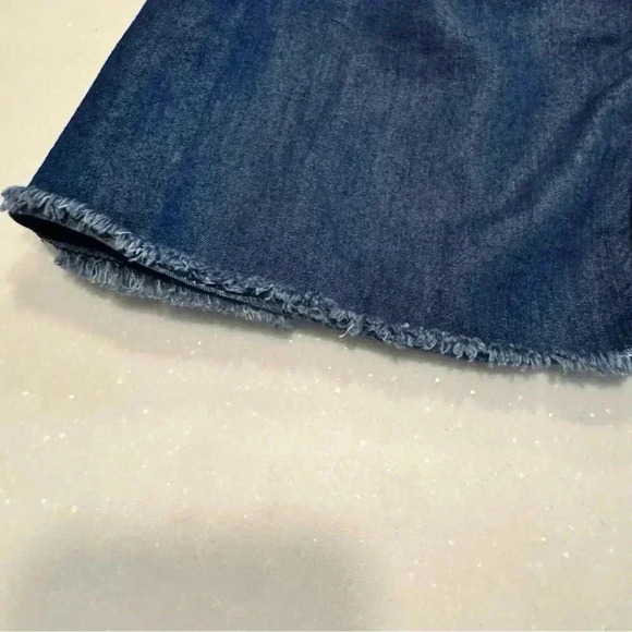 DKNY Girls Blue Chambray Denim Dress Rolled Sleeve, Raw Hem Size 4T - Picture 8 of 8